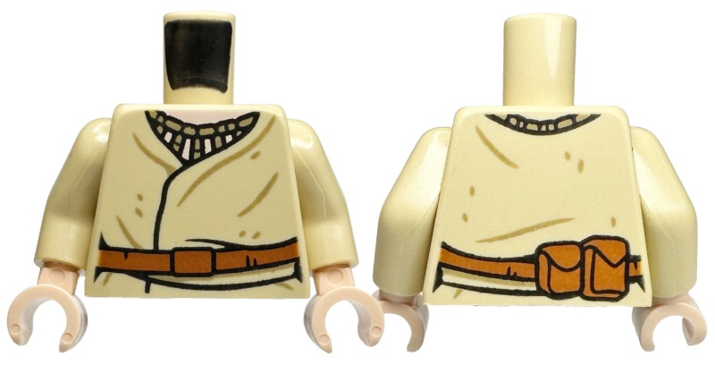 Torso SW Layered Shirt with Dark Tan Wrinkles and Spots, Dark Orange Belt with Buckle, Pouches on Back Pattern / Tan Arms / Light Nougat Hands