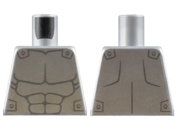Torso Silver Armor with Dark Bluish Gray Muscles Outline Pattern