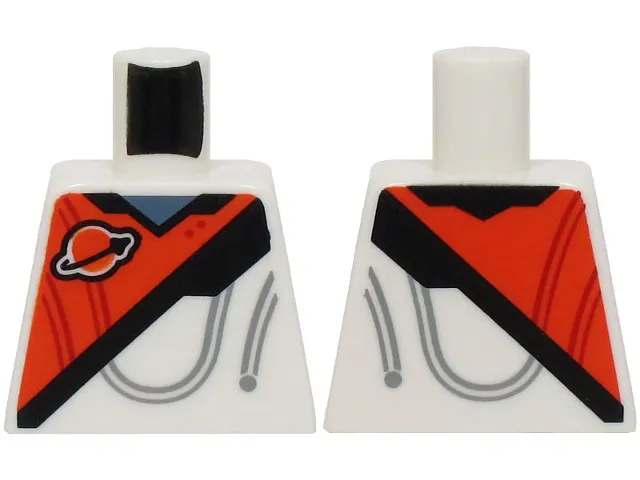 Torso Spacesuit with Reddish Orange Panel, Classic Space Logo, Black Stripe, and Sand Blue Collar Pattern (BAM)