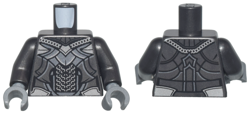 Torso Dark Silver Plate Mail Armor and Silver Chain Mail Pattern / Pearl Dark Gray Arms / Dark Bluish Gray Hands
