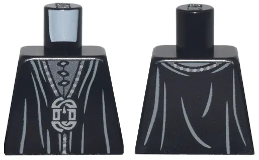 Torso Robe with Dark Bluish Gray Folds and Silver Chain, Pendant, and 3 Clasps Pattern
