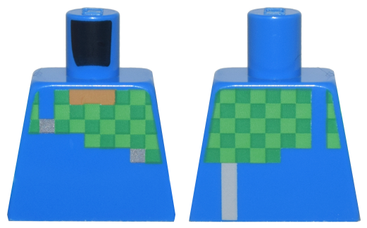 Torso Pixelated Overalls and Green and Bright Green Checkered Shirt Pattern