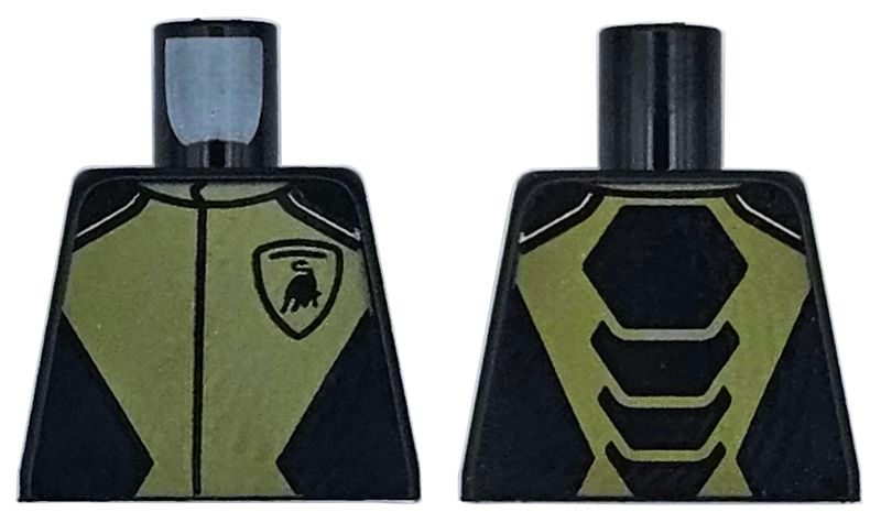Torso Racing Suit Gran Turismo with Olive Green Panels and Lamborghini Logo Pattern