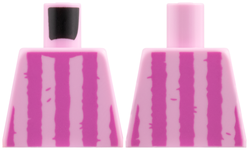 Torso Shirt with Dark Pink Vertical Stripes and Creases Pattern