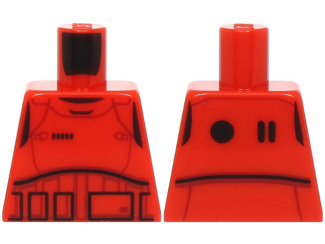 Torso SW Imperial Praetorian Guard Armor, Dark Red Contour Lines, Belt with Black Rectangles, Circle and Ovals on Back Pattern