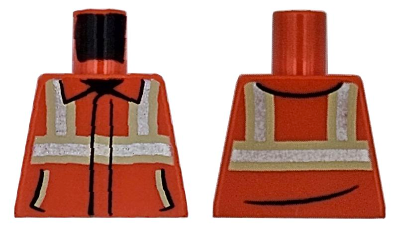 Torso Safety Jacket with Bright Light Yellow and Silver Reflective Stripes and Black Trim and Pockets Pattern