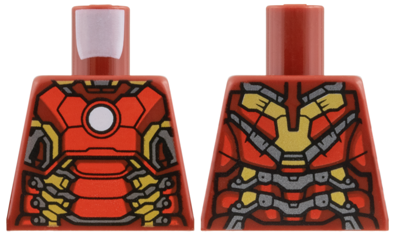 Torso Armor with White Circle, Red and Gold Plates and Silver Accents (Mark 43) Pattern
