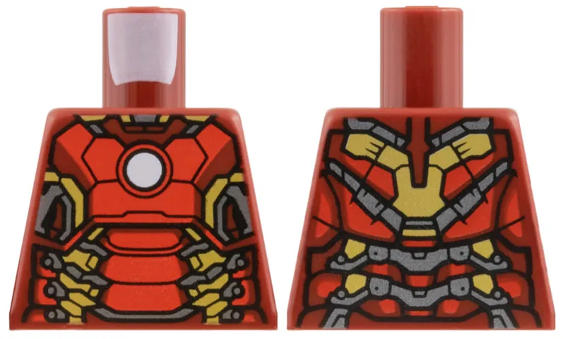 Torso Armor with White Circle, Red and Gold Plates and Silver Accents (Mark 43) Pattern