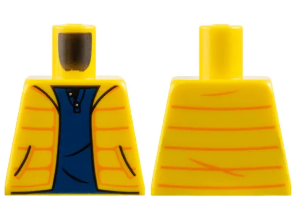 Torso Jacket with Orange Stripes, Dark Blue Shirt Pattern