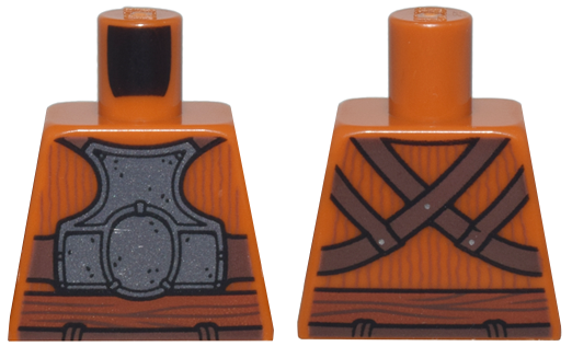 Torso SW Dark Silver Armor Plates with Dark Brown Back Straps and Reddish Brown Sash Pattern