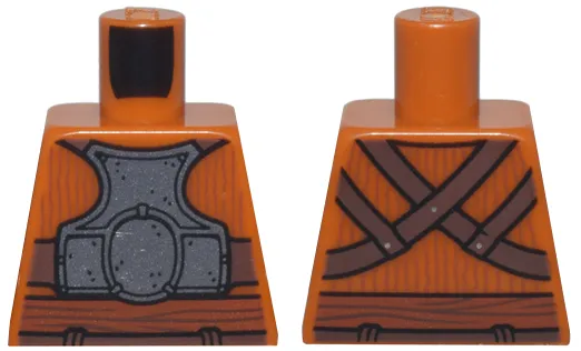 Torso SW Dark Silver Armor Plates with Dark Brown Back Straps and Reddish Brown Sash Pattern