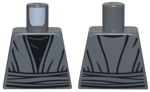 Torso SW Jedi Robe, Waist Sash and Black Shirt with Creases Pattern