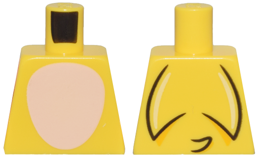 Torso Light Nougat Oval Stomach with Bright Light Yellow Curved Lines and Black Spines and Tail on Back Pattern