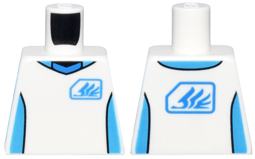 Torso Jersey with Blue and Dark Azure Neck and Side Panels and Quad Wing Logo Pattern
