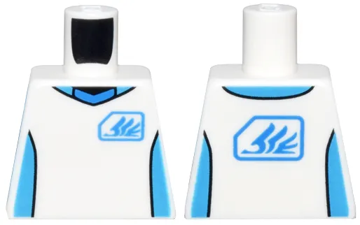 Torso Jersey with Blue and Dark Azure Neck and Side Panels and Quad Wing Logo Pattern