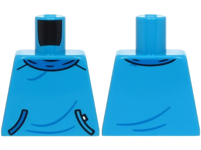 Torso Sweatshirt with Pocket, Blue Collar and Creases Pattern (BAM)