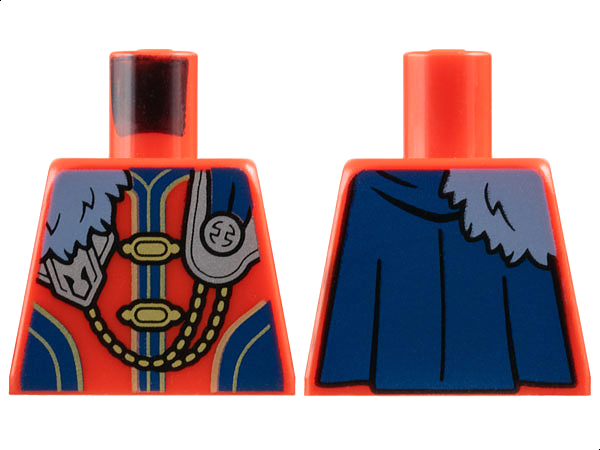 Torso Tunic, Silver Armor, Gold Claps and Chain, Sand Blue Fur, Dark Blue Cape Pattern