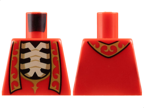 Torso Robe with Gold Stole and Trim, Open Chest with Tan Spine and Ribs Pattern