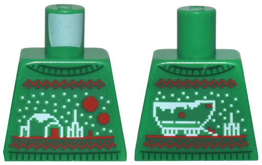 Torso Knit Fair Isle Holiday Sweater with White and Red SW Tatooine Scenes Pattern