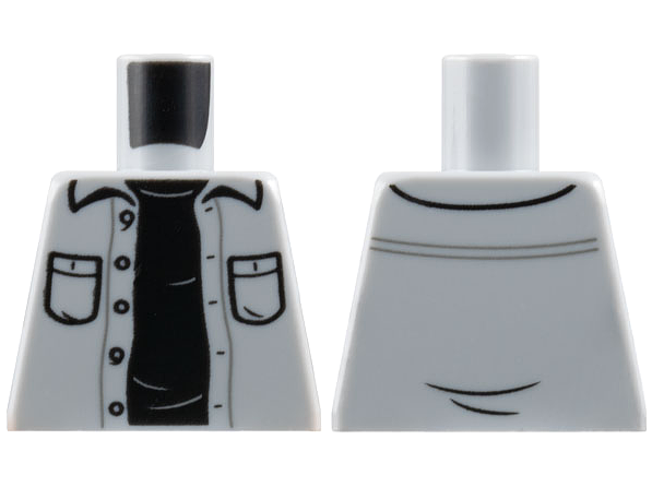 Torso Button Up Shirt Open with Pockets over Black Shirt Pattern