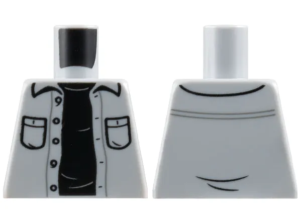 Torso Button Up Shirt Open with Pockets over Black Shirt Pattern