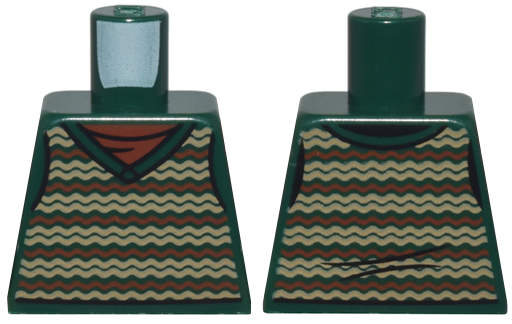 Torso Sweater Vest with Zigzag Reddish Brown and Tan Stripes over Shirt Pattern