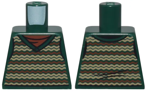 Torso Sweater Vest with Zigzag Reddish Brown and Tan Stripes over Shirt Pattern