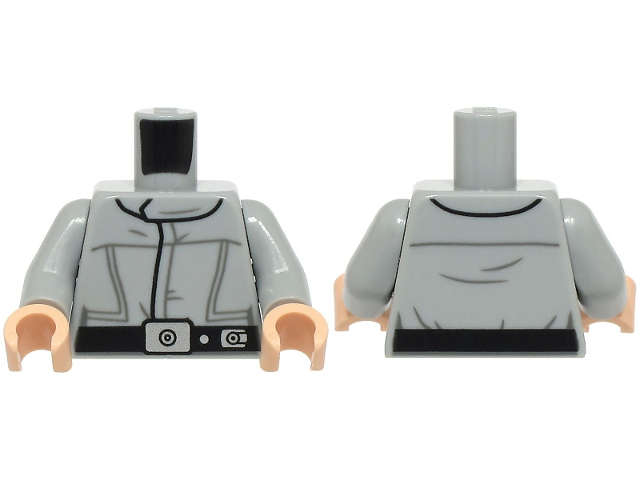 Torso SW Imperial Crew Uniform Jumpsuit with Straight Black Belt with Silver Buckle and Dot Pattern / Light Bluish Gray Arms / Light Nougat Hands