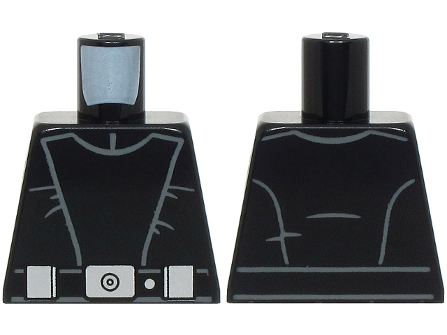 Torso SW Imperial Navy Trooper Uniform Jumpsuit, Large V-Shaped Panel, Belt with Silver Buckle, Dot and 2 Boxes Pattern