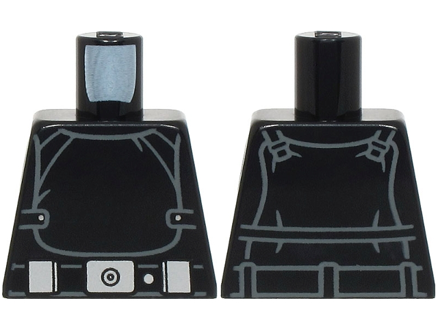 Torso SW Imperial Gunner Jumpsuit, Panel with Clasps with Silver Dots, Belt with Buckle, Dot and 2 Boxes Pattern