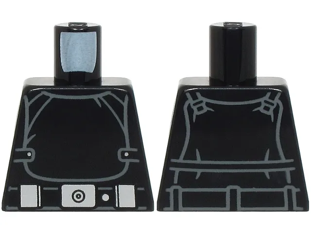 Torso SW Imperial Gunner Jumpsuit, Panel with Clasps with Silver Dots, Belt with Buckle, Dot and 2 Boxes Pattern