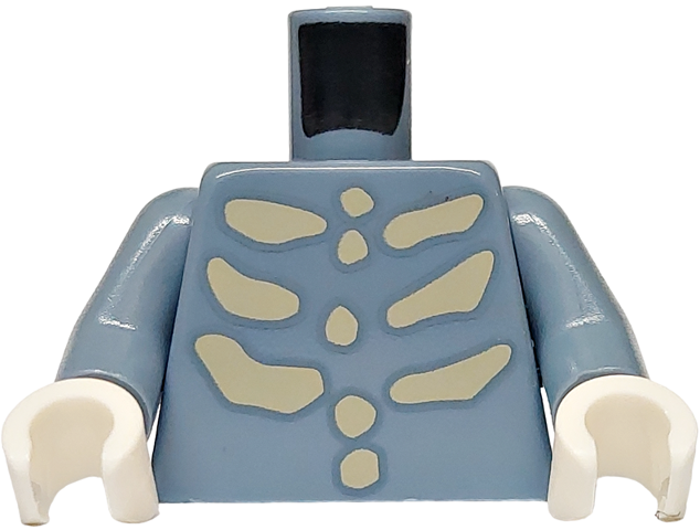 Torso Tan Skeleton Ribs Pattern / Sand Blue Arms / White Hands