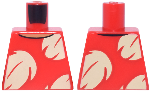 Torso Hawaiian Dress with Tan Palm Leaves, Medium Nougat Neck Pattern