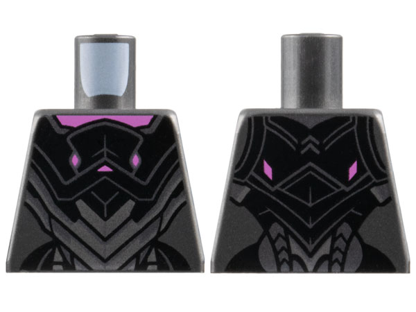 Torso Armor with Silver and Dark Silver Chevron Plates and Dark Pink Trim Pattern