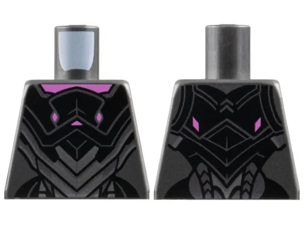Torso Armor with Silver and Dark Silver Chevron Plates and Dark Pink Trim Pattern