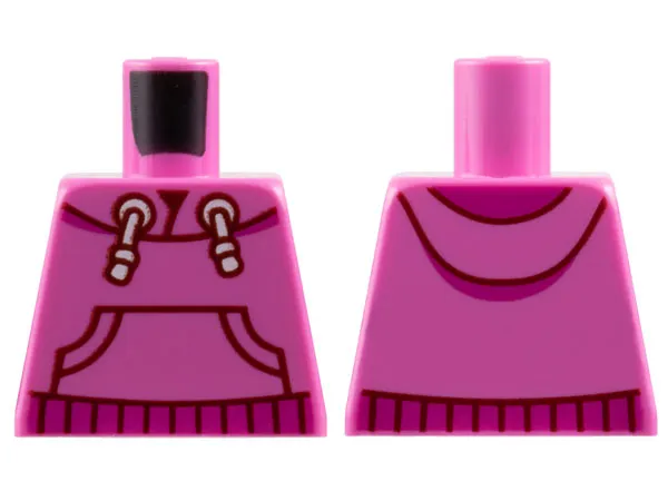 Torso Hoodie with White Drawstrings, Dark Red Outline Kangaroo Pocket, Magenta Hem Pattern