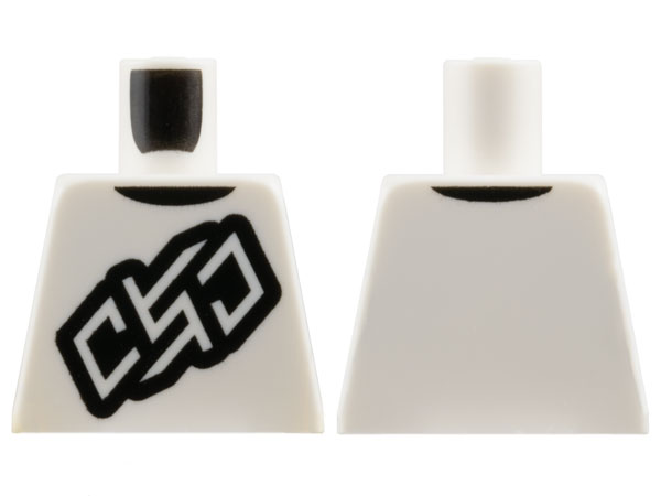 Torso Shirt with Black Outline Stylized 'OSO' and Collar Pattern