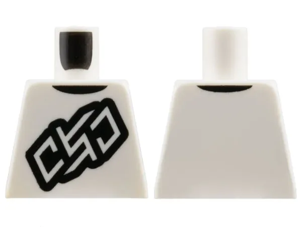 Torso Shirt with Black Outline Stylized 'OSO' and Collar Pattern