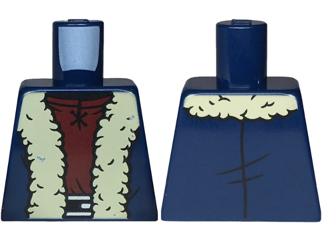 Torso Coat, Tan Fur Collar and Trim, Dark Red Tunic, Black Belt and Silver Buckle Pattern