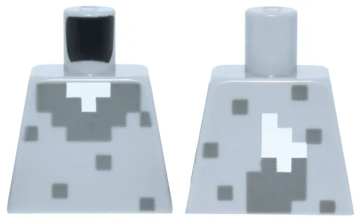 Torso Pixelated Dark Bluish Gray Fur Collar and Spots, White Neck, Wolf Tail on Back Pattern