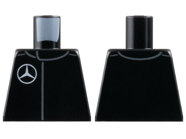 Torso Racing Suit with White Mercedes-Benz Logo Pattern