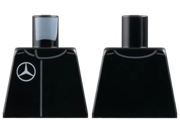 Torso Racing Suit with White Mercedes-Benz Logo Pattern
