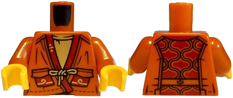 Torso Robe with Dark Red Pockets and Trim over Gold Shirt Pattern / Dark Orange Arms / Yellow Hands