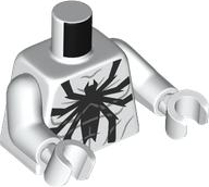 Torso with Light Bluish Gray Muscles Outline and Black Spider Front and Back Pattern / White Arms / White Hands