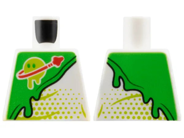 Torso Spacesuit with Bright Green Panel with Slime, Classic Space Logo with Lime Z-Blob Dripping Planet with Eyes Pattern