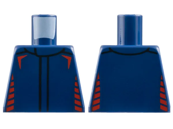 Torso Racing Suit with Red Broken Stripes on Sides and Chevrons on Shoulders Pattern