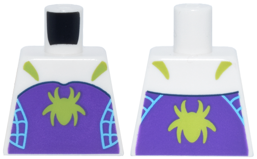 Torso Lime Spider and Straps on Dark Purple Panel with Medium Azure Webbing Pattern