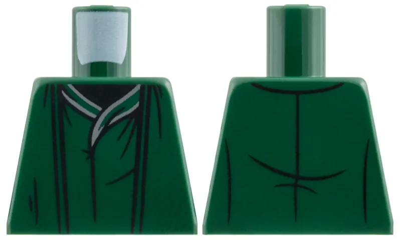 Torso Robe with Gathers, Lines and Dark Bluish Gray Collar Trim over Black Shirt Pattern