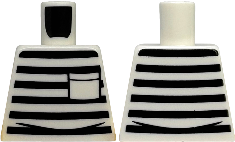 Torso Prison Uniform Shirt with Black Stripes and Pocket Pattern