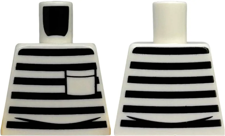 Torso Prison Uniform Shirt with Black Stripes and Pocket Pattern